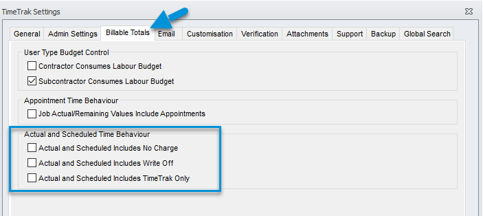 Changes to Totals in TimeTrak