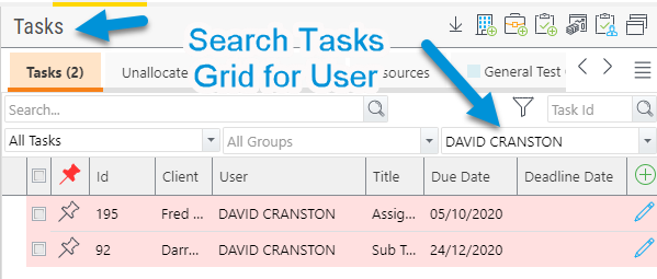 Tasks grid