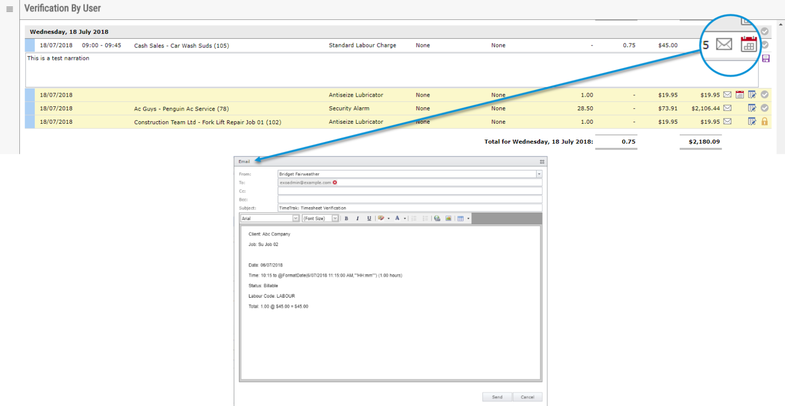 TimeSheet Verification by Job or User