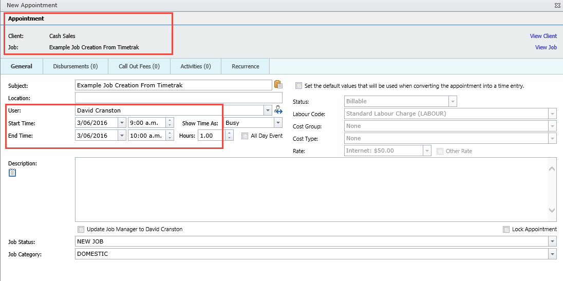 Pinning a Job in TimeTrak Professional